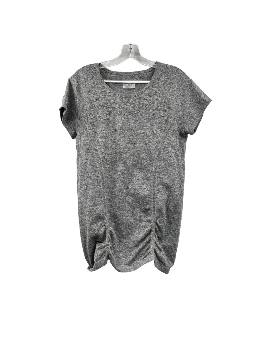 Athleta Womens Gathered T-Shirt Short Sleeve Heather Gray Size XL